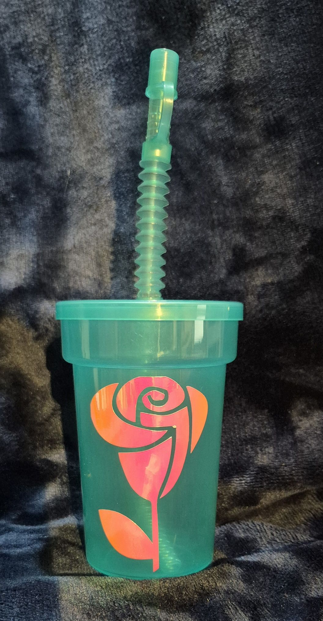 330ml Neon Plastic cups - Vinyl sticker design
