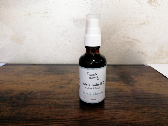 Huile à barbe bio ricin et chanvre