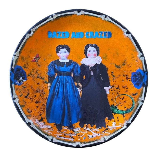 "Dazed and Crazed" Orange Upcycled Wall Plate - House of Frisson