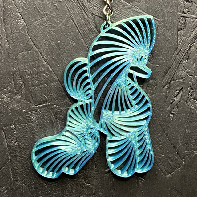 3D - Keychain Poodle Puppy Turquoise
