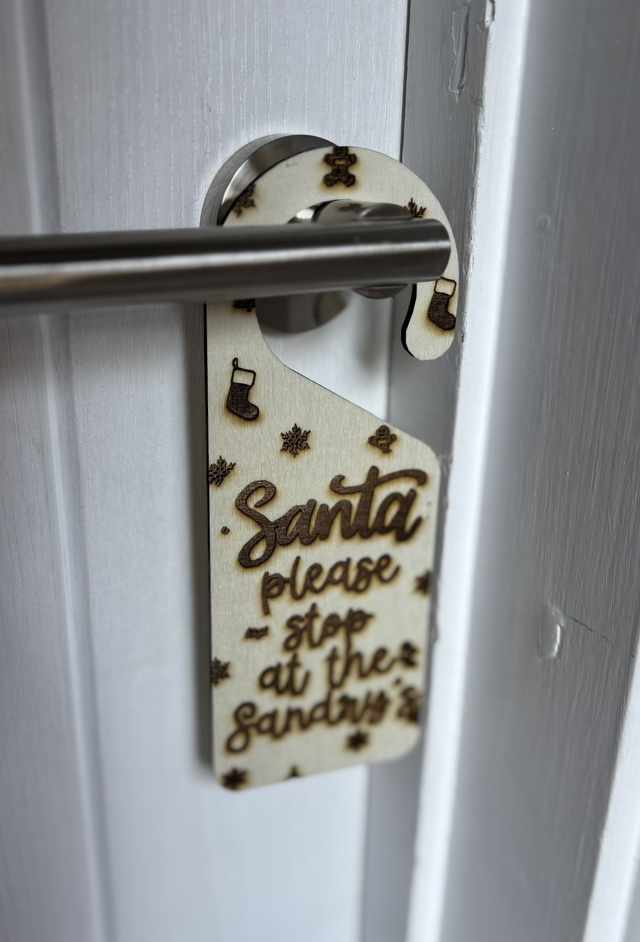 Santa Please Stop at Personalised Door Sign | Personalised Christmas Decor
