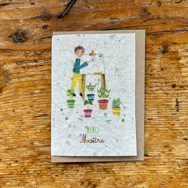 Carte ensemencer "merci  maître" - LES CARTES DE LULU