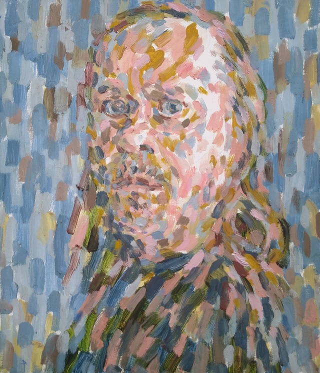 Jak z bicza strzelił, 65x55 olej płótno 2017