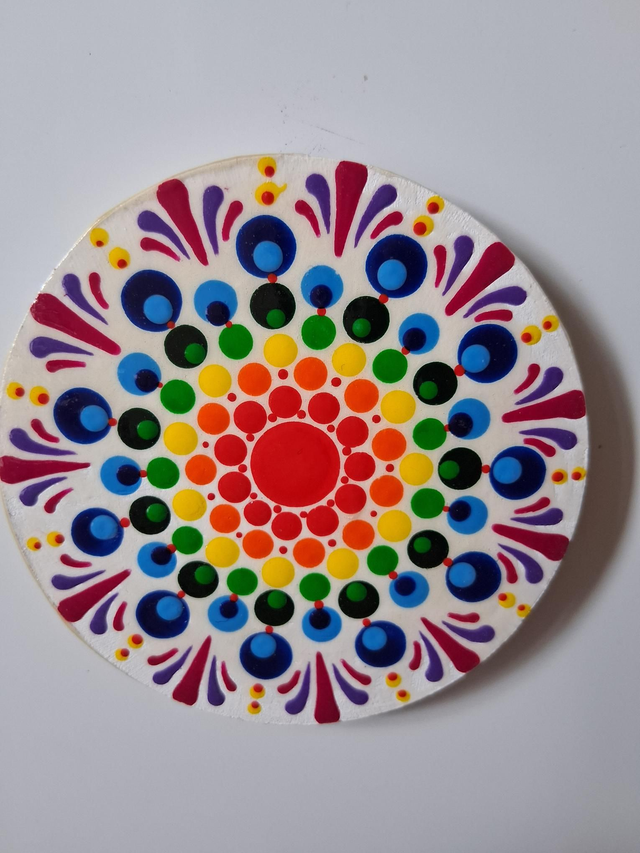Magnet mandala en bois chakra