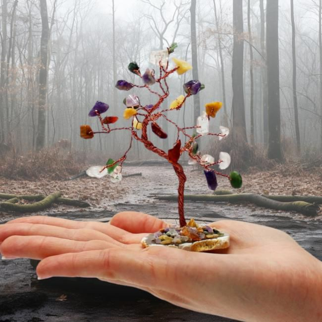 Arbre "Chakras" sur agate