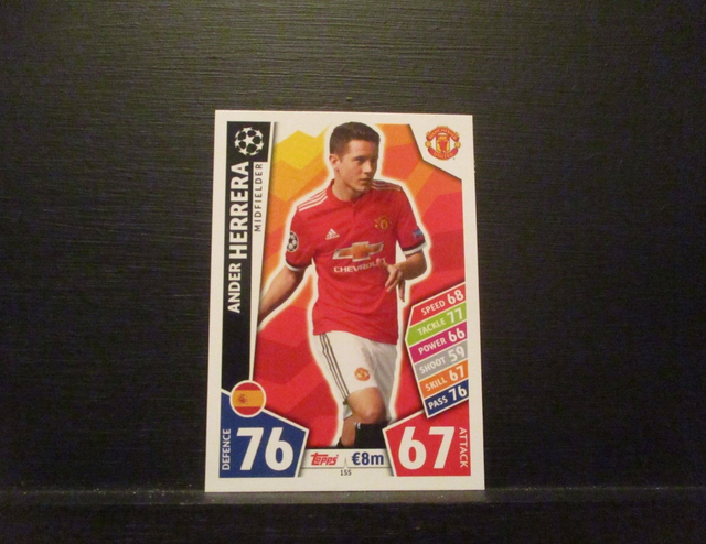 Ander Herrera - UEFA Champions League Match Attax 2017/18 Original Trading Card #155