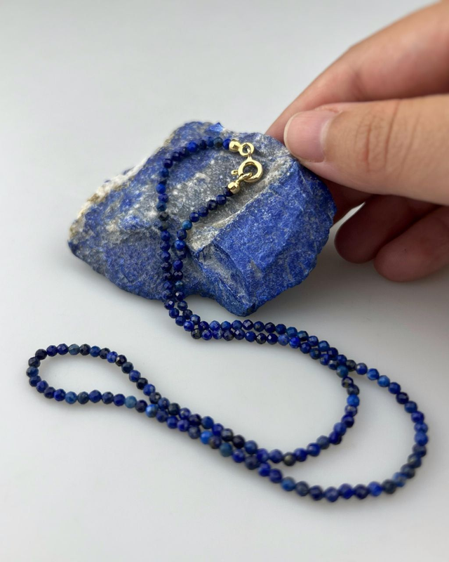 Collana Lapis lazzuli Sfaccettato 3mm
