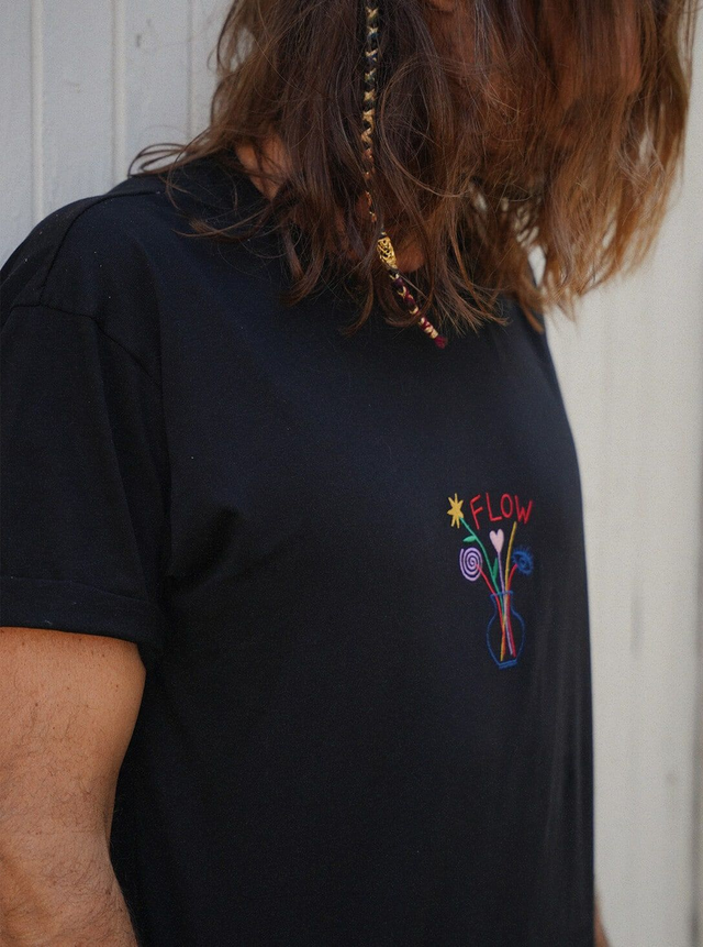 402100 VASE FLOW BLACK OVERSIZE T-SHIRT