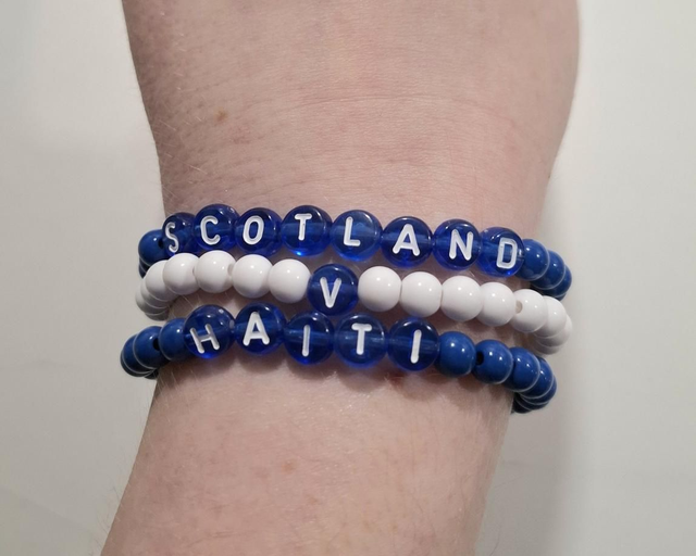 Scotland v Haiti world Cup beaded bracelets 