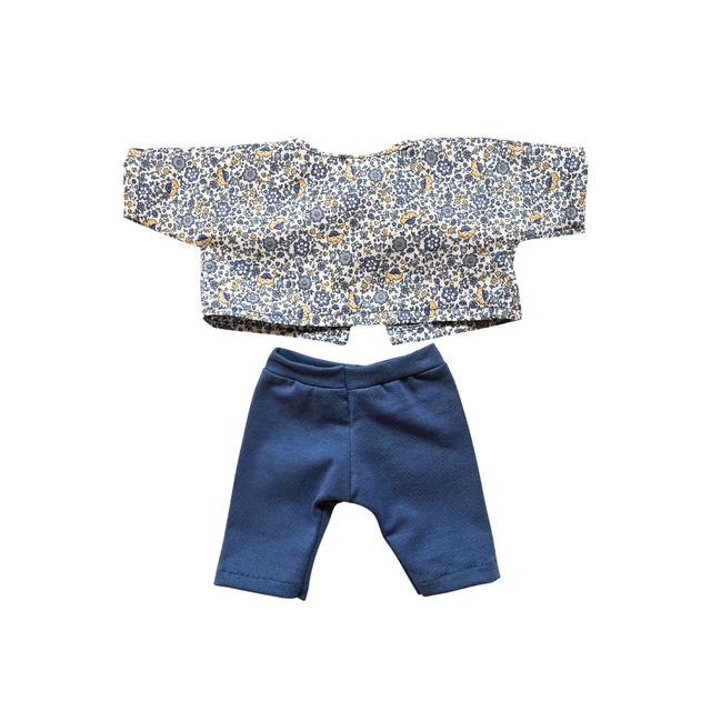 Ensemble blouse liberty legging bleu