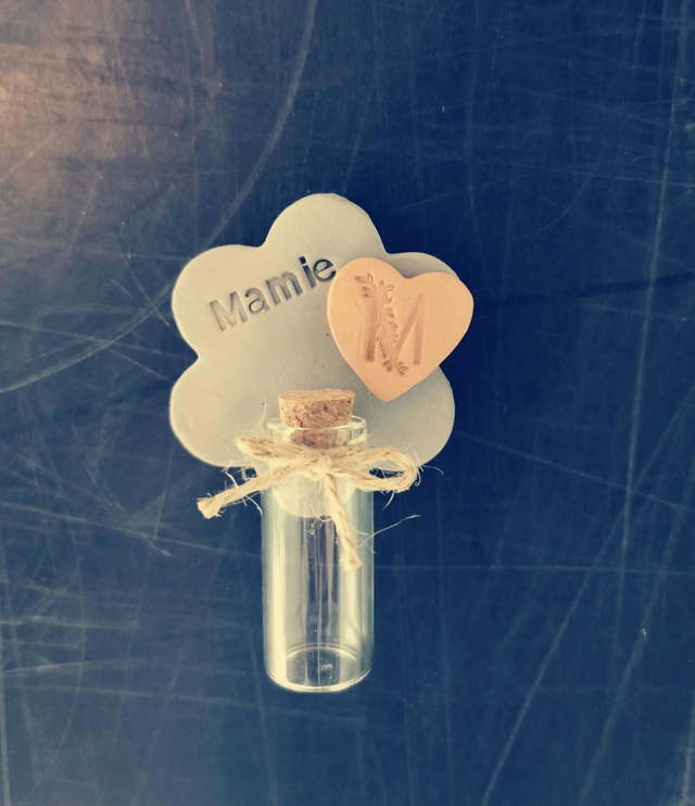 Magnet en argile &quot;message&quot; Mamie