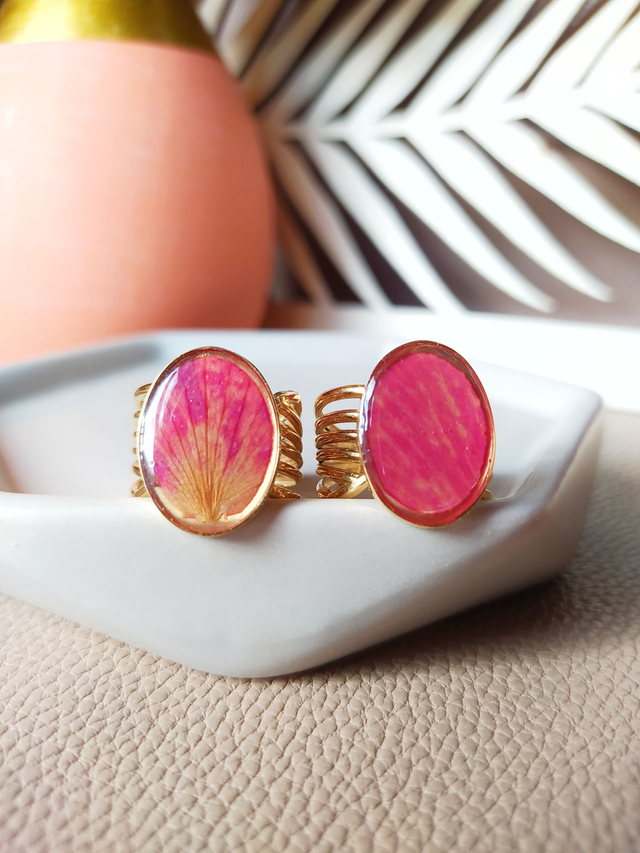 Bague ovale - 50 nuances de rosier