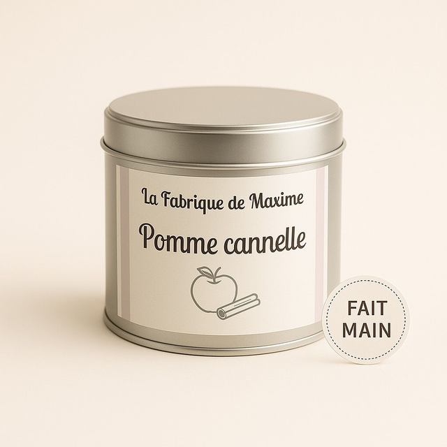 Bougie artisanale parfumée Pomme cannelle  – 150gr