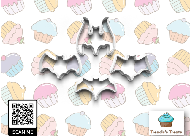 Halloween Bats Fondant/cookie stamps with cutters