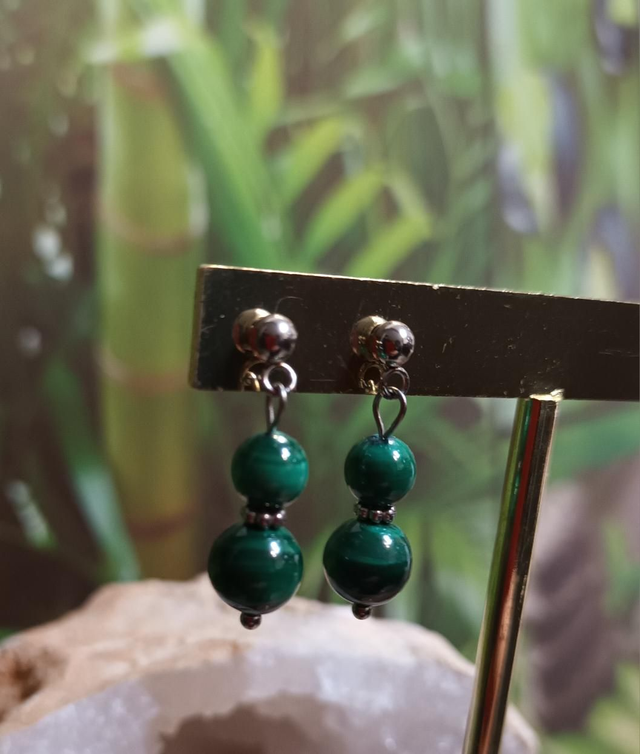 Boucles d'oreilles en malachite
