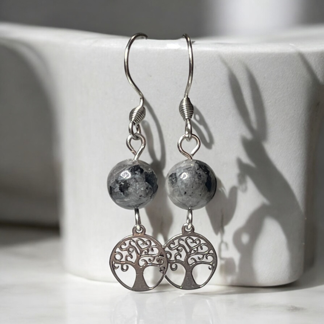 Lavakite natural stone earrings
