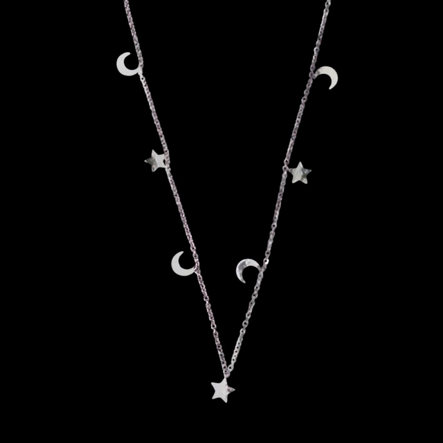 Collier breloque lune étoile 
