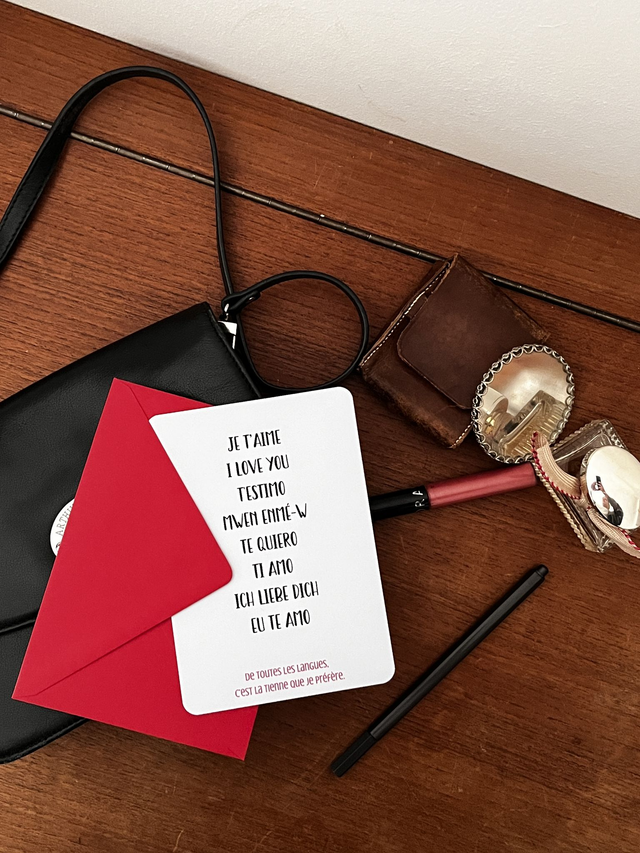 Carte de vœux &quot;La langue que je préfère&quot;