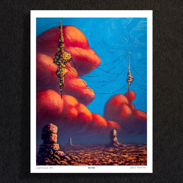 #0098-Lighthouse N°3 - HIVE - PRINT - peintures à l&#039;huile