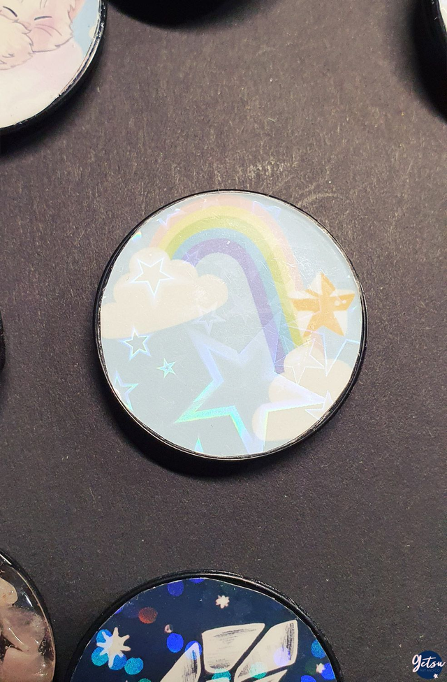 Poignée de téléphone arc-en-ciel holographique