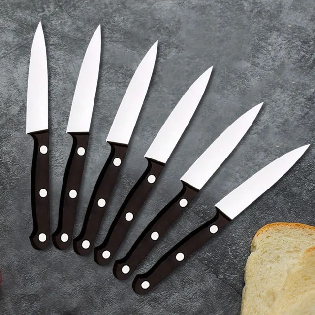 6-pack couteau noir, couteau de cuisine couteau de chef professionnel