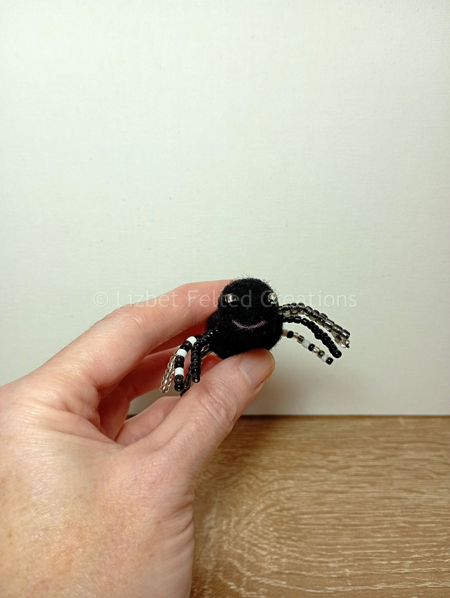 Spider decoration, felted spider