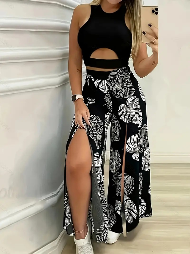 Women's Tank Top And Long Pants Outfit