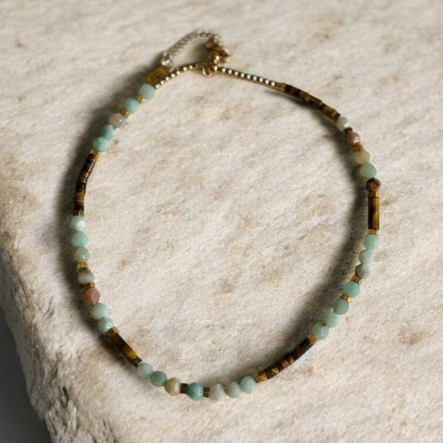 Choker amazonit tygrysie oko