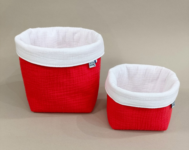 Paniers en double gaze unie couleur vive