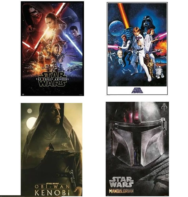 BEST VALUE OFFER - Gift pack of 4 StarWars Posters  (includes delivery)