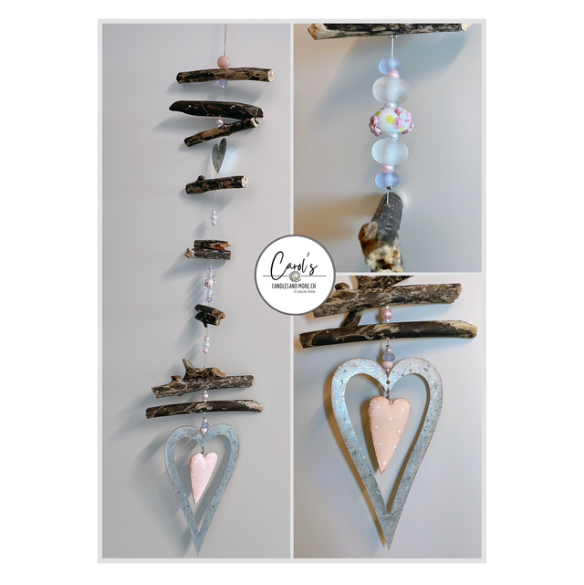 Girlanden Dekor - Herz in Herz in rosa