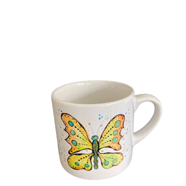 Keramiktasse "gelber Schmetterling"