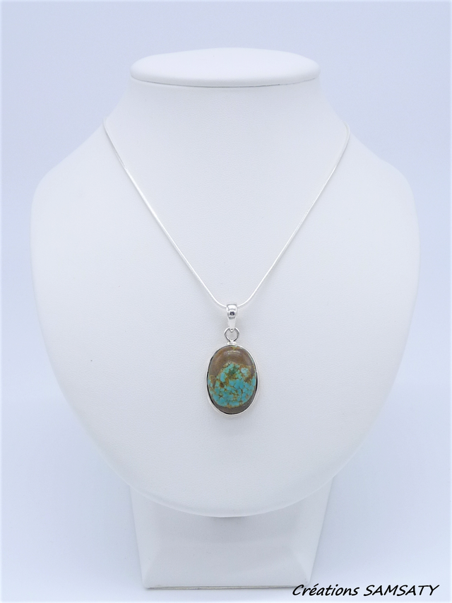 Pendentif en Turquoise Tibétaine