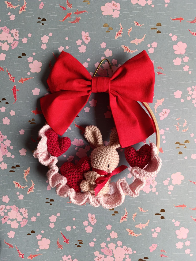 Dekoring "Valentins Hase mit Herzen"