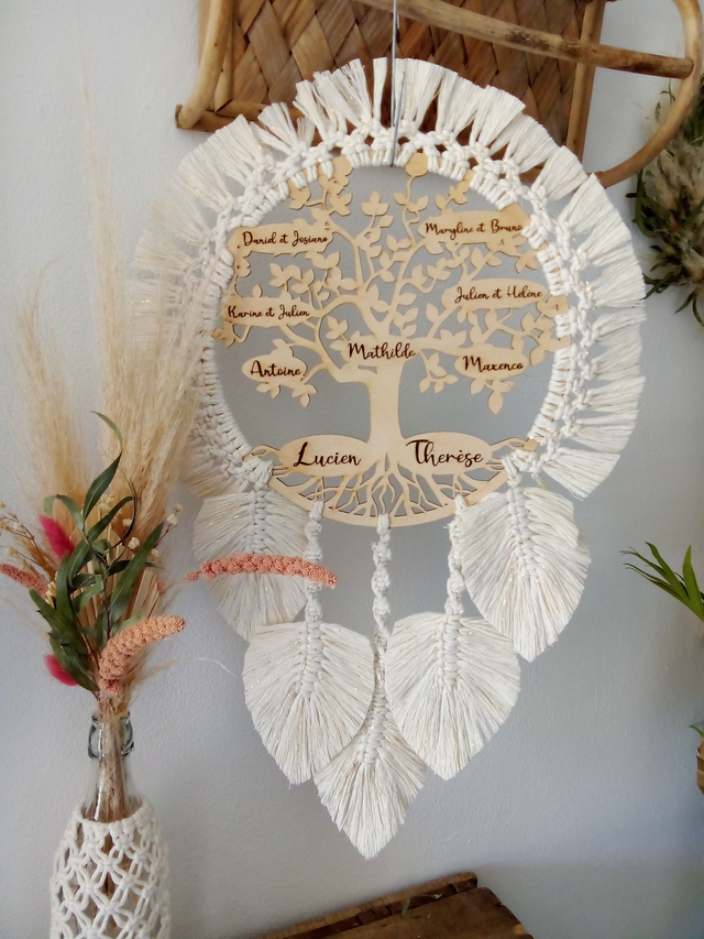 Arbre de vie bois et macramé 