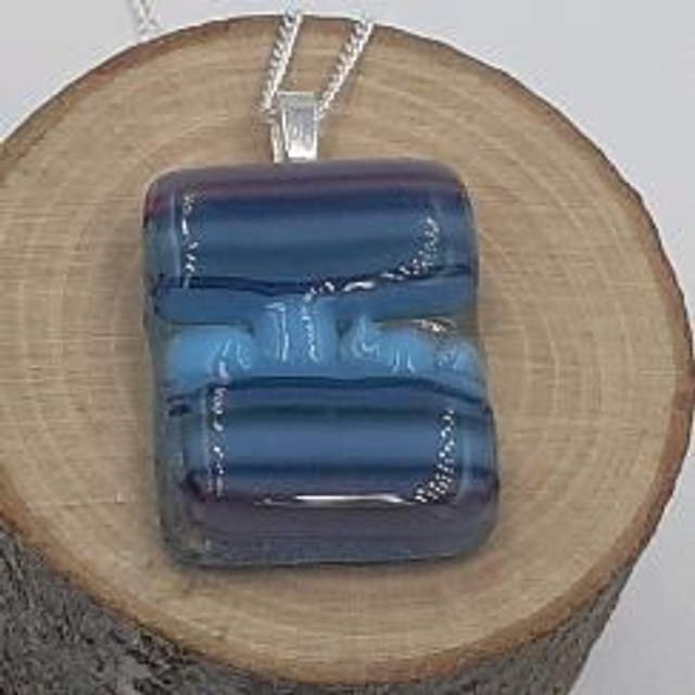 Blue stripey pendant