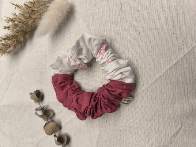 Chouchou upcyclé bicolor