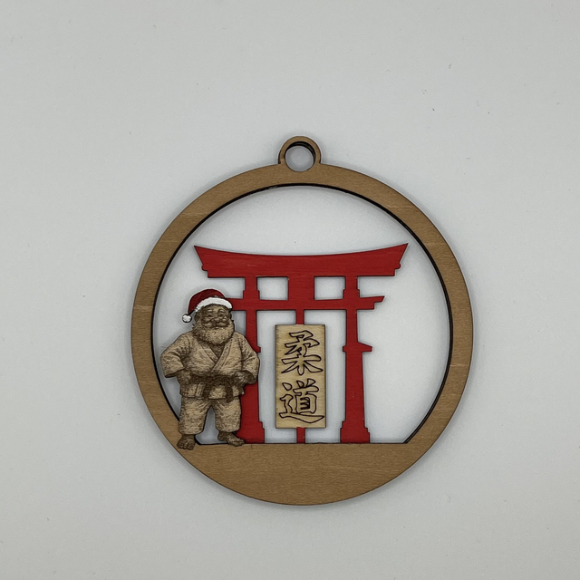 Boule de Noël père Noël judoka