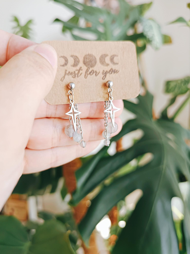 BOUCLES - COSMIC BACK (argenté/labradorite)