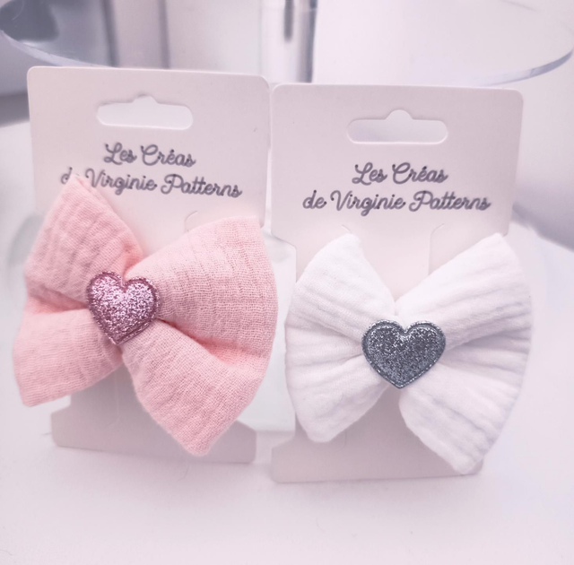 Pinces à cheveux en double gaze de coton 