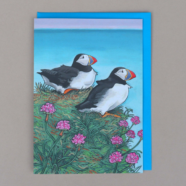 Atlantic Puffins Card