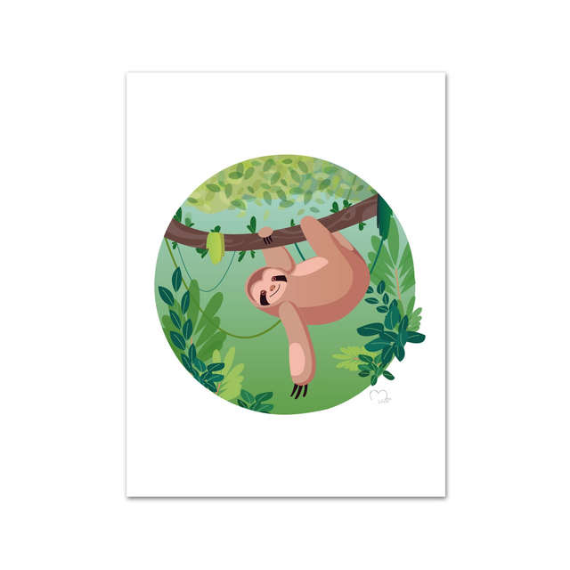 Affiche Jungle Paresseux