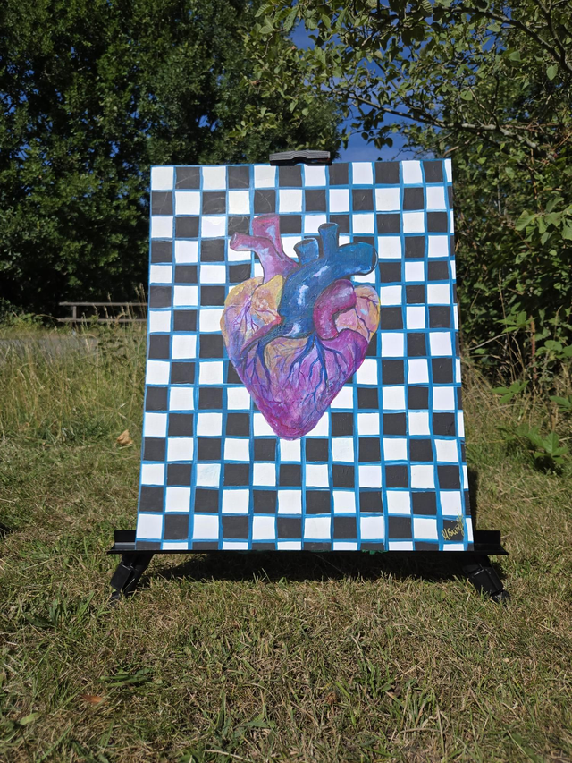 Human heart on checks