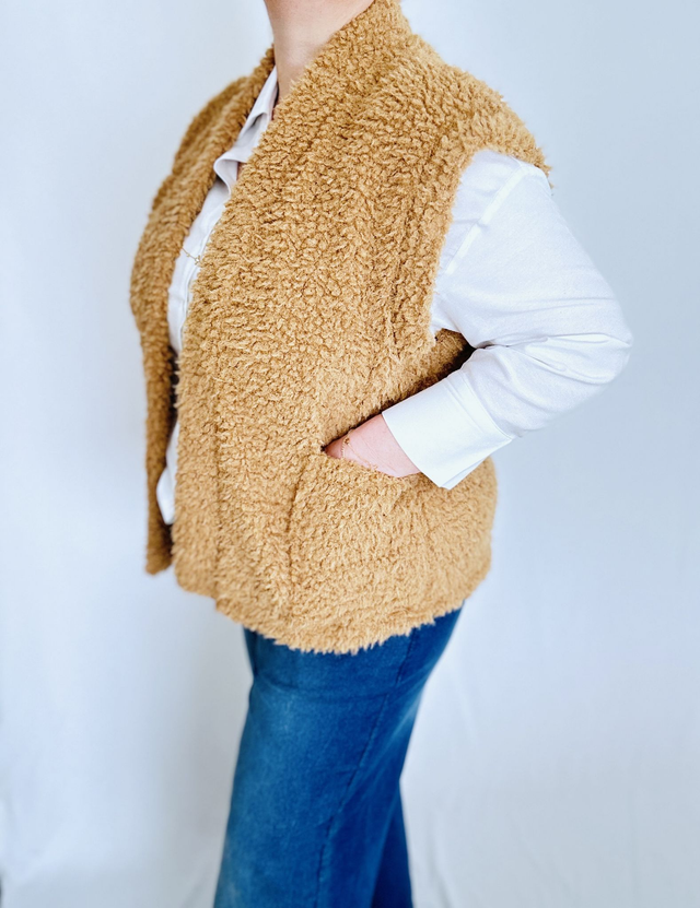 Gilet Sans Manches Bouclettes Camel GT Jack