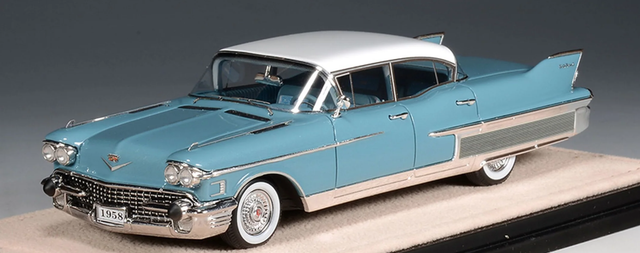 Cadillac Fleetwood Sixty Special  1958 Somerset Blue with Alpine White Stamp Model 1:43