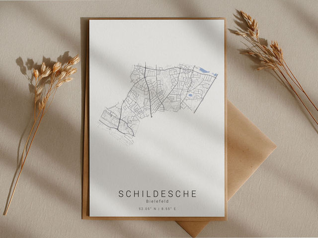 Bielefeld Schildesche Stadtkarte | Druck | Postkarte