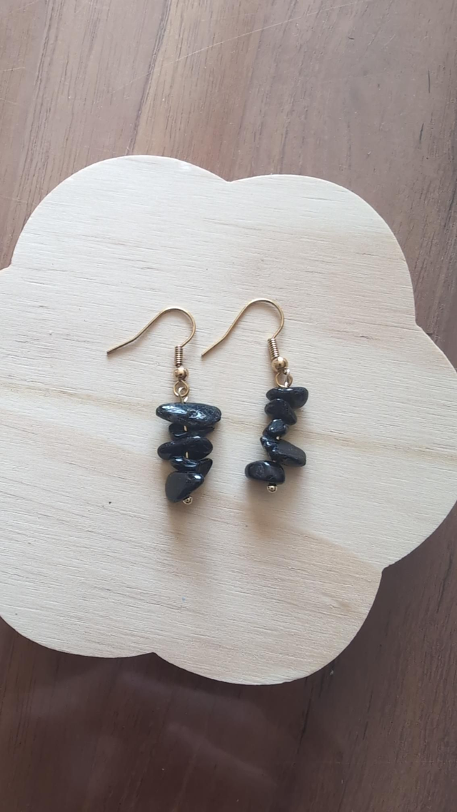 Boucles d'oreilles Tourmaline doré 