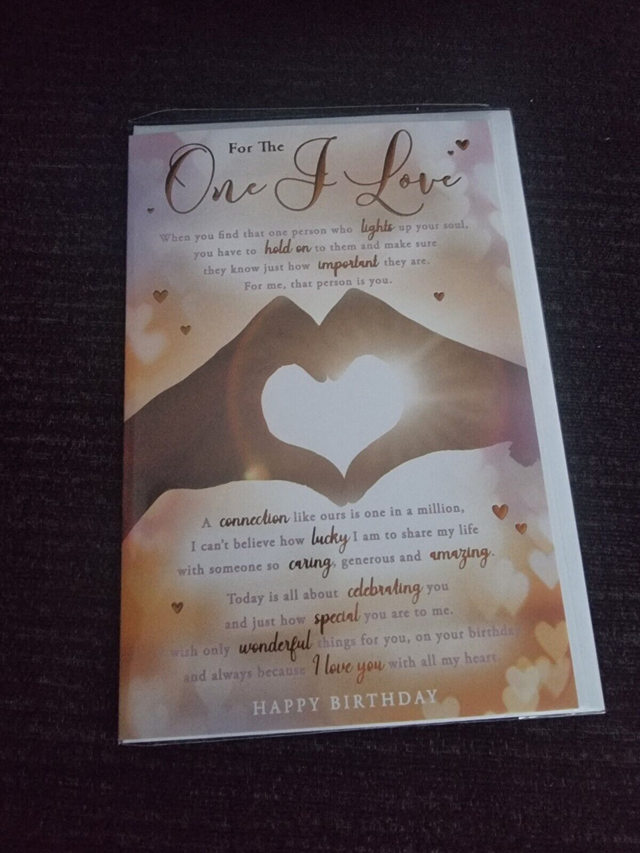 One I Love Card Stunning Sentiment Card. 