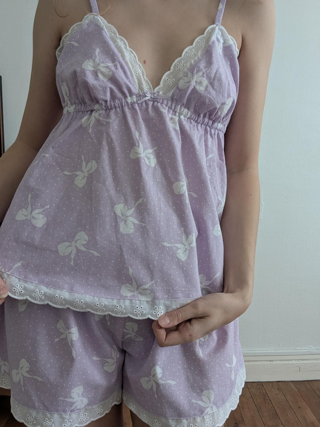Pyjama short - pois et nœuds - M/L