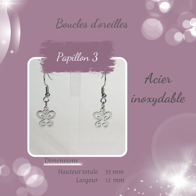 Boucles d&#039;oreilles - Papillon 3